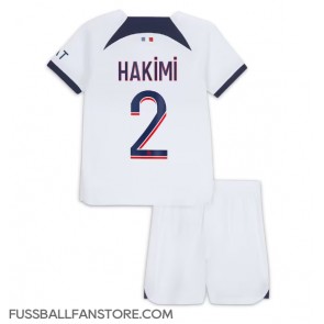 Paris Saint-Germain Achraf Hakimi #2 Replik Auswärtstrikot Kinder 2023-24 Kurzarm (+ Kurze Hosen)